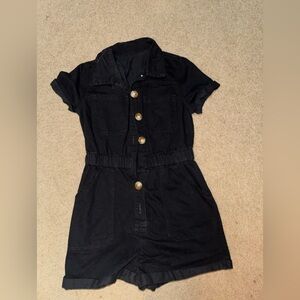 Black Button-Down romper
